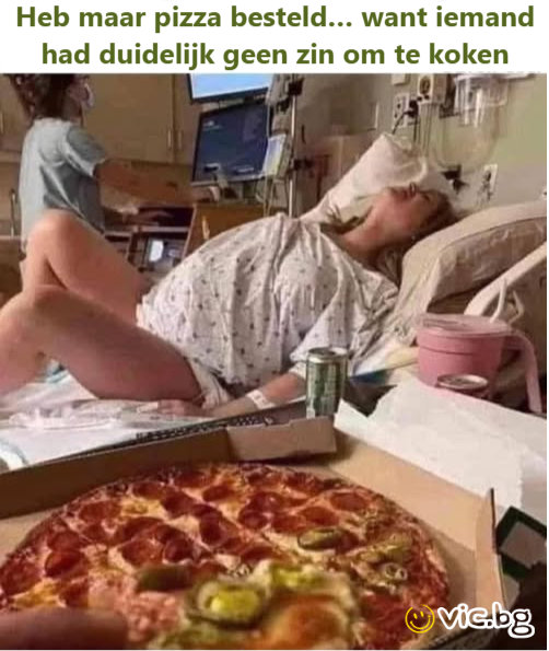 Heb maar pizza besteld… want iemand had duidelijk geen zin om te koken