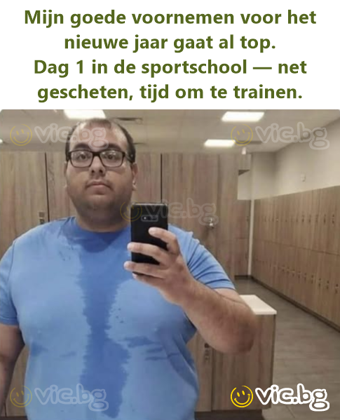 Mijn goede voornemen voor het nieuwe jaar gaat al top. Dag 1 in de sportschool — net gescheten, tijd om te trainen.