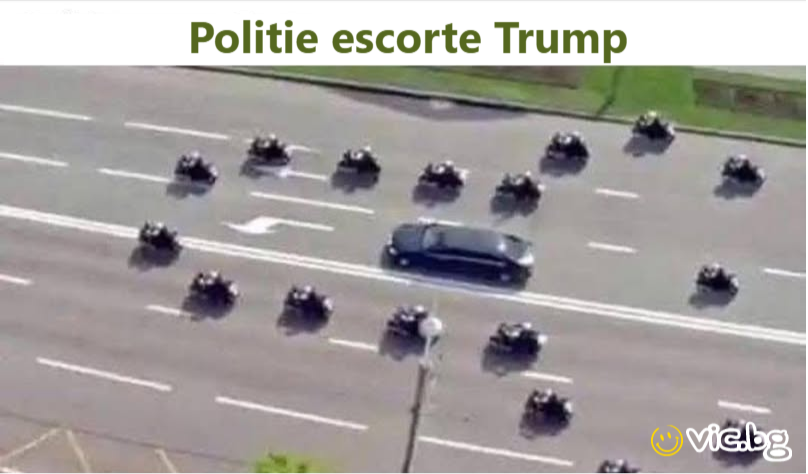 Politie escorte Trump