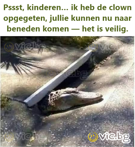 Pssst, kinderen… ik heb de clown opgegeten, jullie kunnen nu naar beneden komen — het is veilig.