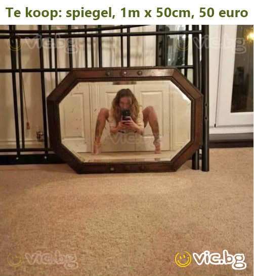 Te koop: spiegel, 1m x 50cm, 50 euro