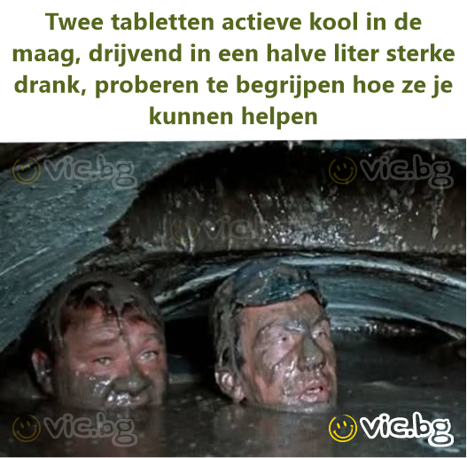 Twee tabletten actieve kool in de maag, drijvend in een halve liter sterke drank, proberen te begrijpen hoe ze je kunnen helpen