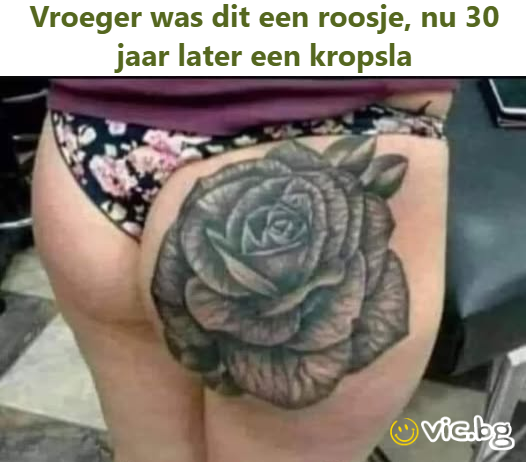 Vroeger was dit een roosje, nu 30 jaar later een kropsla