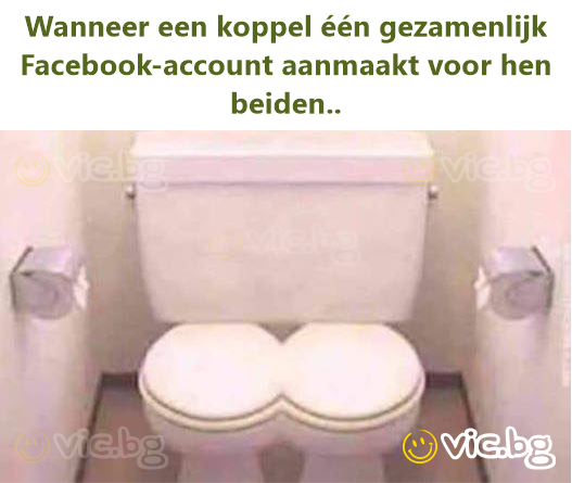 Wanneer een koppel één gezamenlijk Facebook-account aanmaakt voor hen beiden..