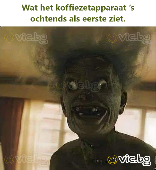 Wat het koffiezetapparaat ’s ochtends als eerste ziet.