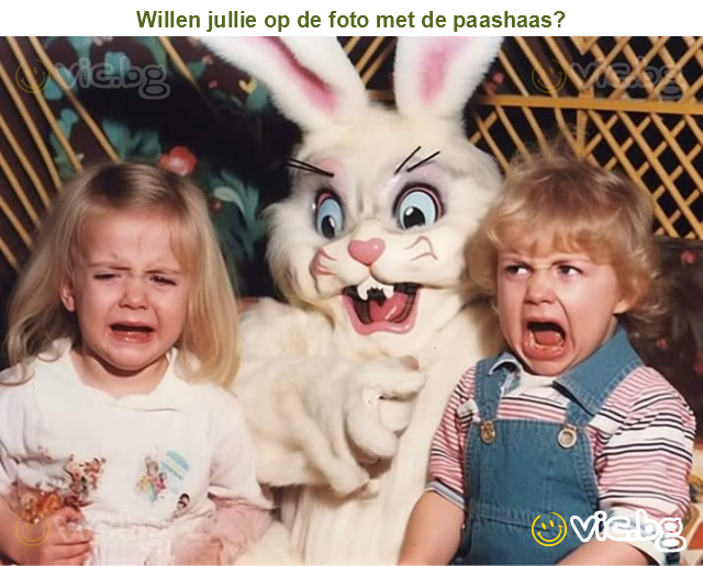 Willen jullie op de foto met de paashaas?