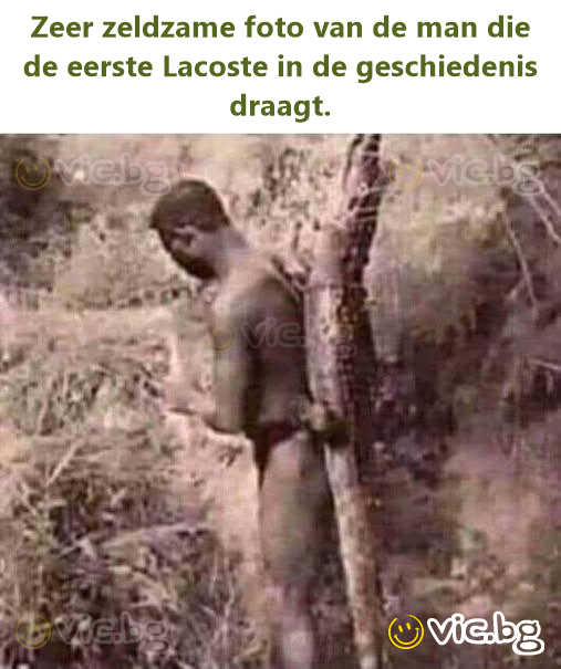 Zeer zeldzame foto van de man die de eerste Lacoste in de geschiedenis draagt.