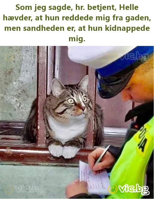 Zoals ik al zei, meneer agent, Truus beweert dat ze me van de straat heeft gered, maar de waarheid is dat ze me ontvoerd heeft.
