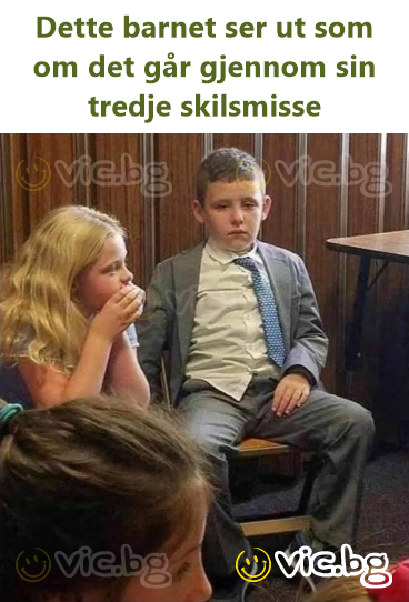 Dette barnet ser ut som om det går gjennom sin tredje skilsmisse