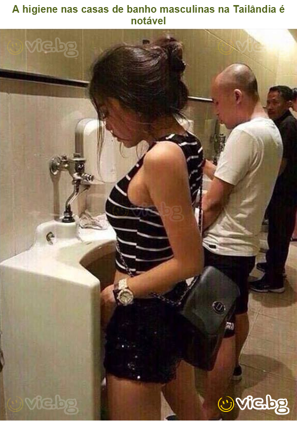 A higiene nas casas de banho masculinas na Tailândia é notável