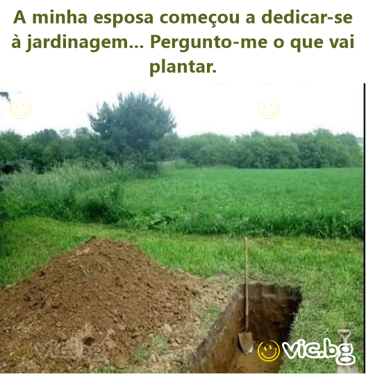 A minha esposa começou a dedicar-se à jardinagem... Pergunto-me o que vai plantar.