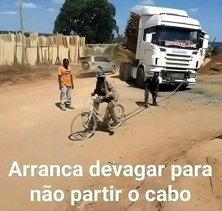 Arranca devagar para não partir o cabo