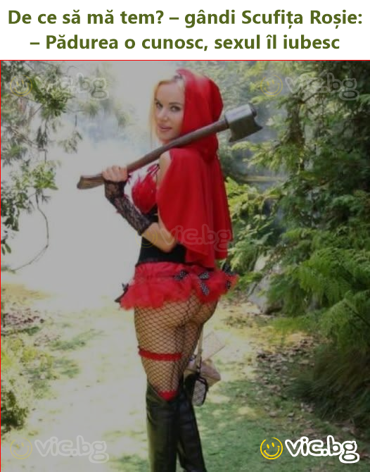 De ce să mă tem? – gândi Scufița Roșie: – Pădurea o cunosc, sexul îl iubesc
