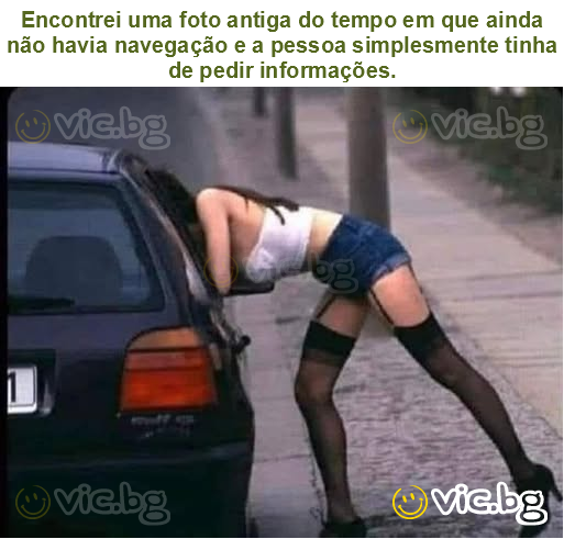 Encontrei uma foto antiga do tempo em que ainda não havia navegação e a pessoa simplesmente tinha de pedir informações.