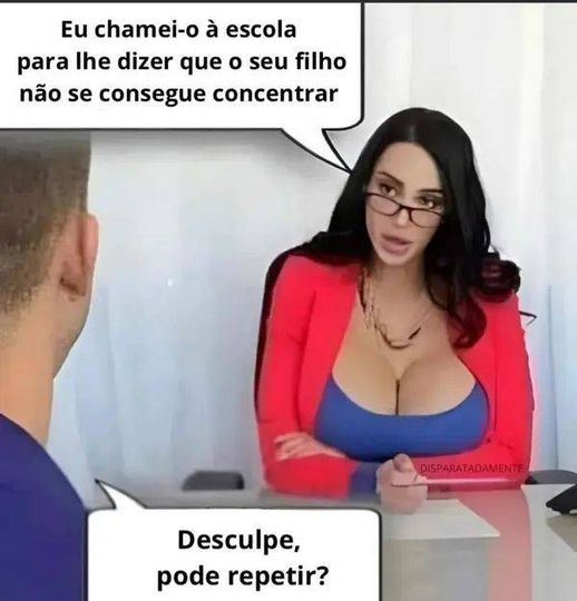 Eu chamei-o à escola para lhe dizer que o seu filho não se consegue concentrar.  Desculpe, pode repetir?