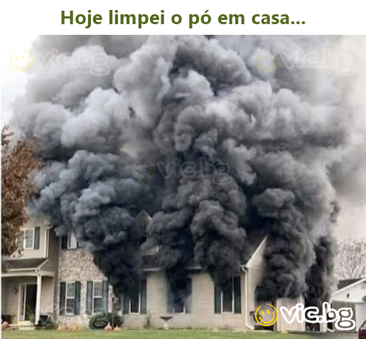 Hoje limpei o pó em casa...