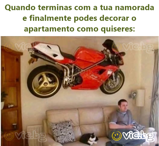 Quando terminas com a tua namorada e finalmente podes decorar o apartamento como quiseres: