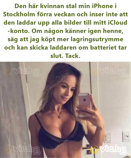Den här kvinnan stal min iPhone i Stockholm förra veckan och inser inte att den laddar upp alla bilder till mitt iCloud-konto. Om någon känner igen henne, säg att jag köpt mer lagringsutrymme och kan