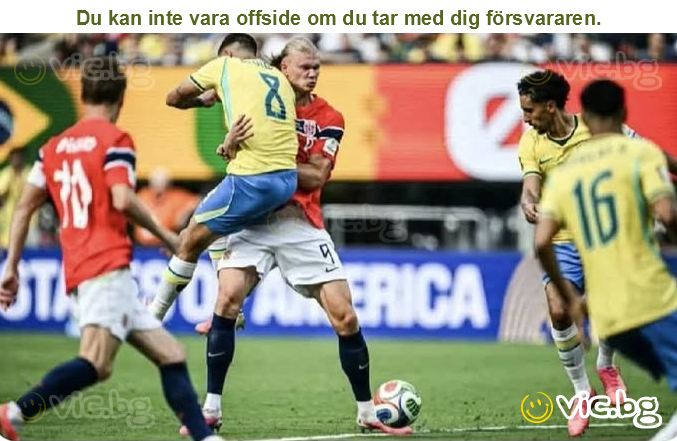 Du kan inte vara offside om du tar med dig försvararen.