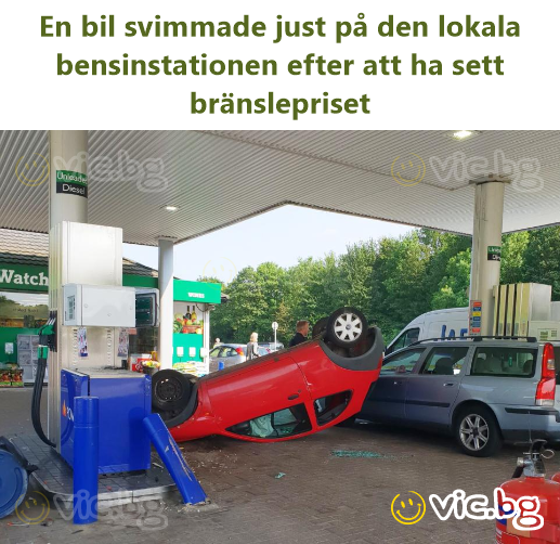 En bil svimmade just på den lokala bensinstationen efter att ha sett bränslepriset