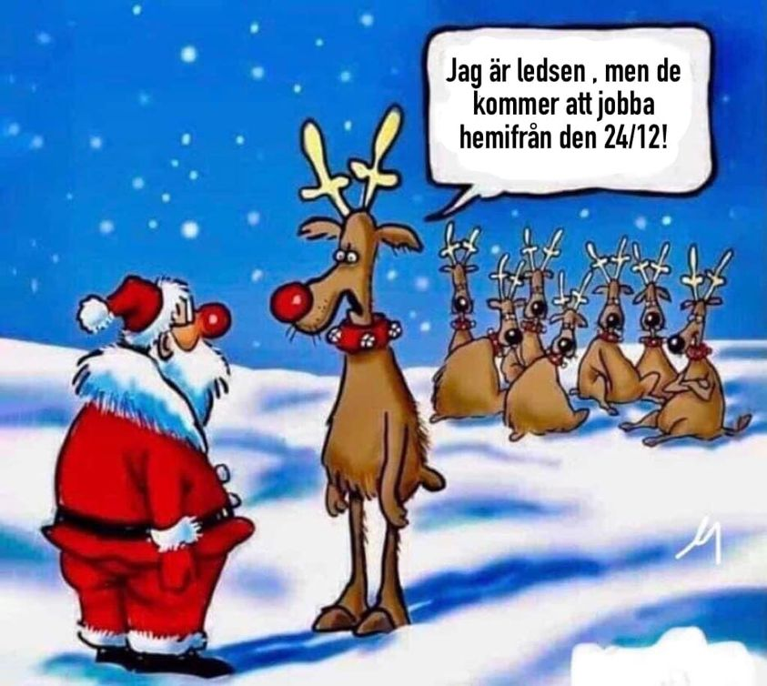 Jag är ledsen, men de kommer att jobba hemifrån den 24/12