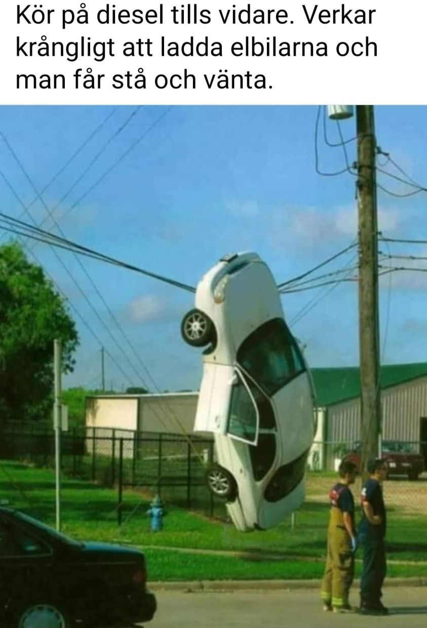 Kör pa diesel tills vidare. Verkar krangligt att ladda elbilarna och man far sta och vänta.