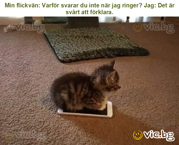 Min flickvän: Varför svarar du inte när jag ringer? Jag: Det är svårt att förklara.