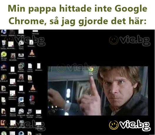 Min pappa hittade inte Google Chrome, så jag gjorde det här: