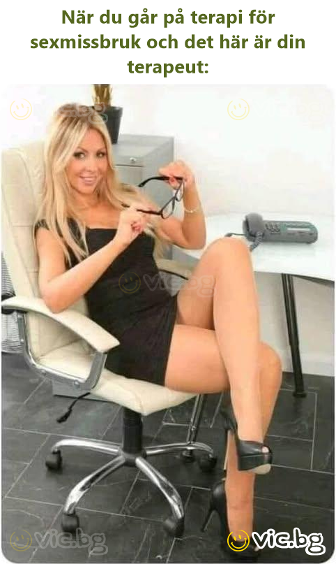 När du går på terapi för sexmissbruk och det här är din terapeut: