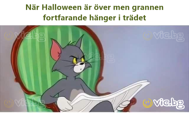 När Halloween är över men grannen fortfarande hänger i trädet
