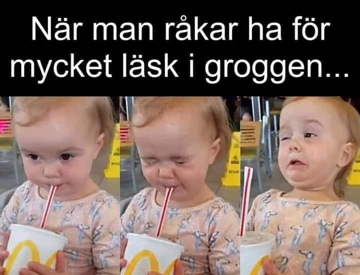 När man råkar ha för mycket läsk i groggen...