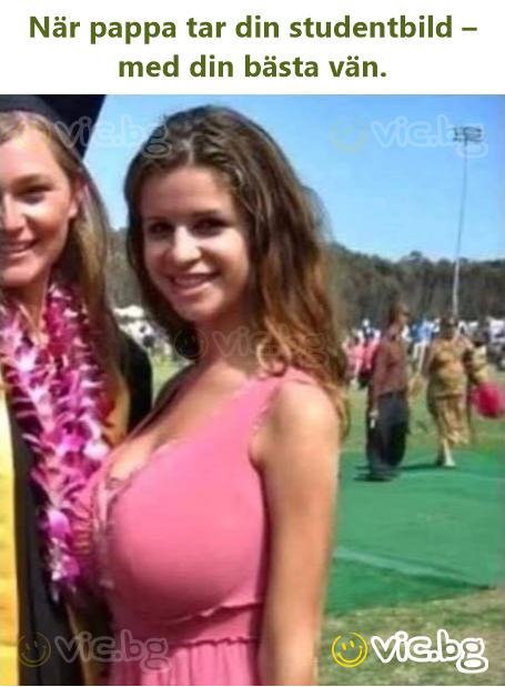 När pappa tar din studentbild – med din bästa vän.