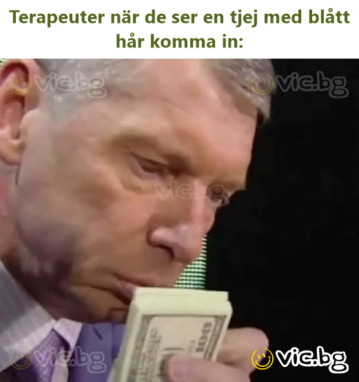 Terapeuter när de ser en tjej med blått hår komma in: