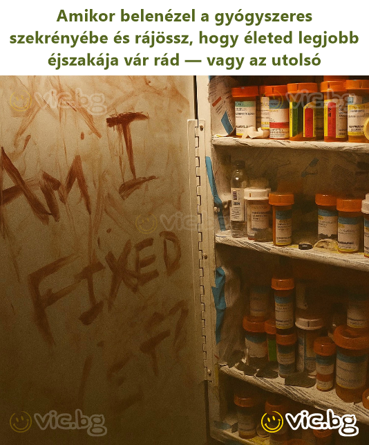 Amikor belenézel a gyógyszeres szekrényébe és rájössz, hogy életed legjobb éjszakája vár rád — vagy az utolsó