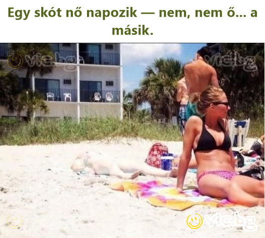 Egy skót nő napozik — nem, nem ő... a másik.