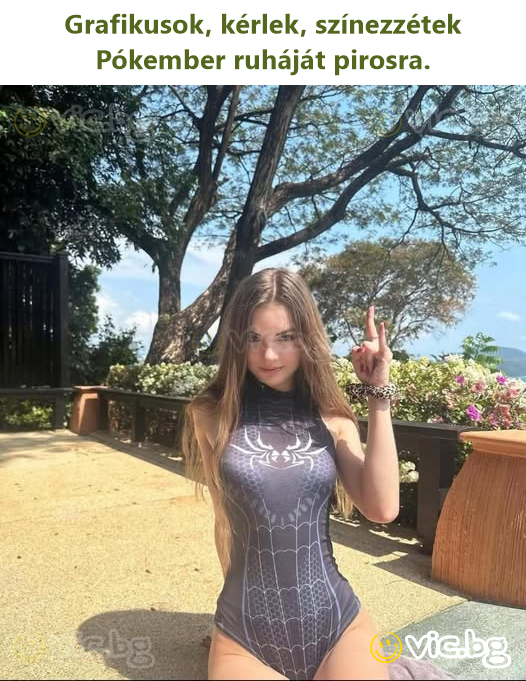 Grafikusok, kérlek, színezzétek Pókember ruháját pirosra.