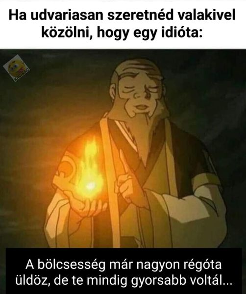 Ha udvariasan szeretnéd valakivel közölni, hogy egy idióta: A bölcsesség már nagyon régóta üldöz, de te mindig gyorsabb voltál...