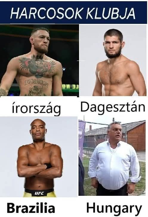 Harcosok klubja: Írorszag. Dagesztan. Brazilia. Hungary.