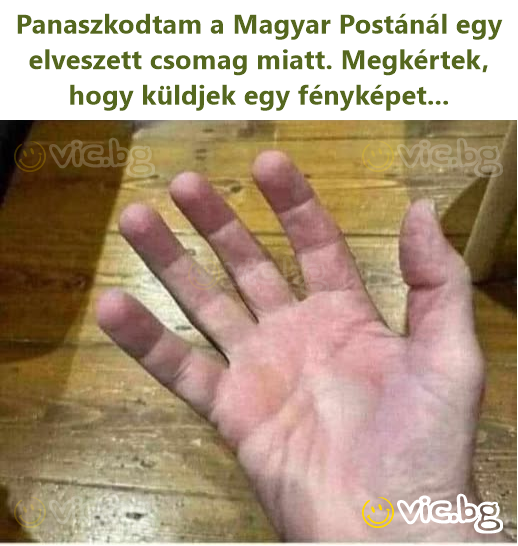 Panaszkodtam a Magyar Postánál egy elveszett csomag miatt. Megkértek, hogy küldjek egy fényképet...