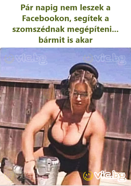 Pár napig nem leszek a Facebookon, segítek a szomszédnak megépíteni... bármit is akar