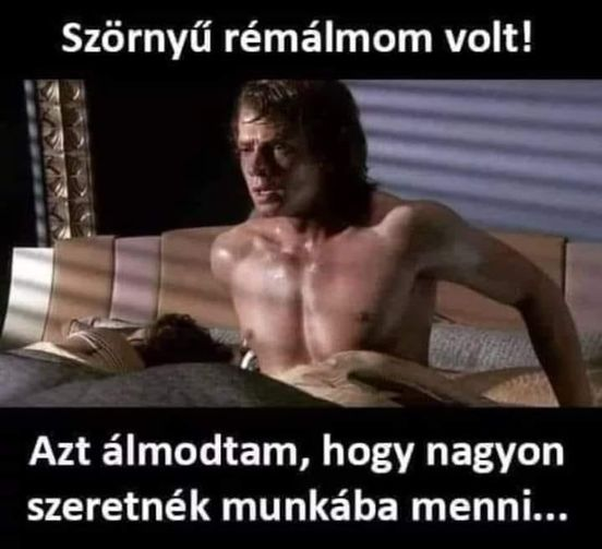 Szörnyú rémálmom volt! Azt álmodtam, hogy nagyon szeretnék munkába menni...