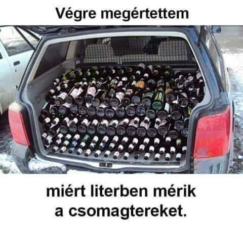 Végre megértettem miért literben mérik a csomagtereket.