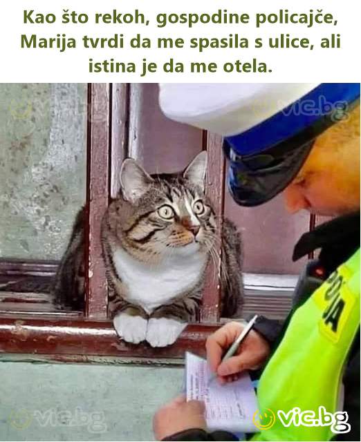 Kao što rekoh, gospodine policajče, Marija tvrdi da me spasila s ulice, ali istina je da me otela.