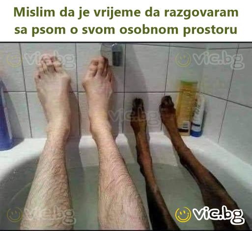 Mislim da je vrijeme da razgovaram sa psom o svom osobnom prostoru