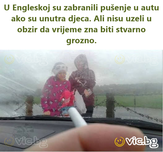 U Engleskoj su zabranili pušenje u autu ako su unutra djeca. Ali nisu uzeli u obzir da vrijeme zna biti stvarno grozno.