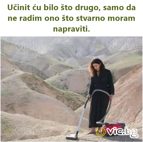 Učinit ću bilo što drugo, samo da ne radim ono što stvarno moram napraviti.