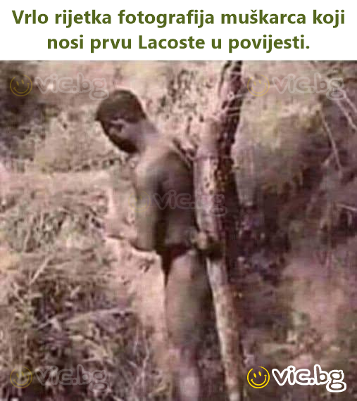 Vrlo rijetka fotografija muškarca koji nosi prvu Lacoste u povijesti.