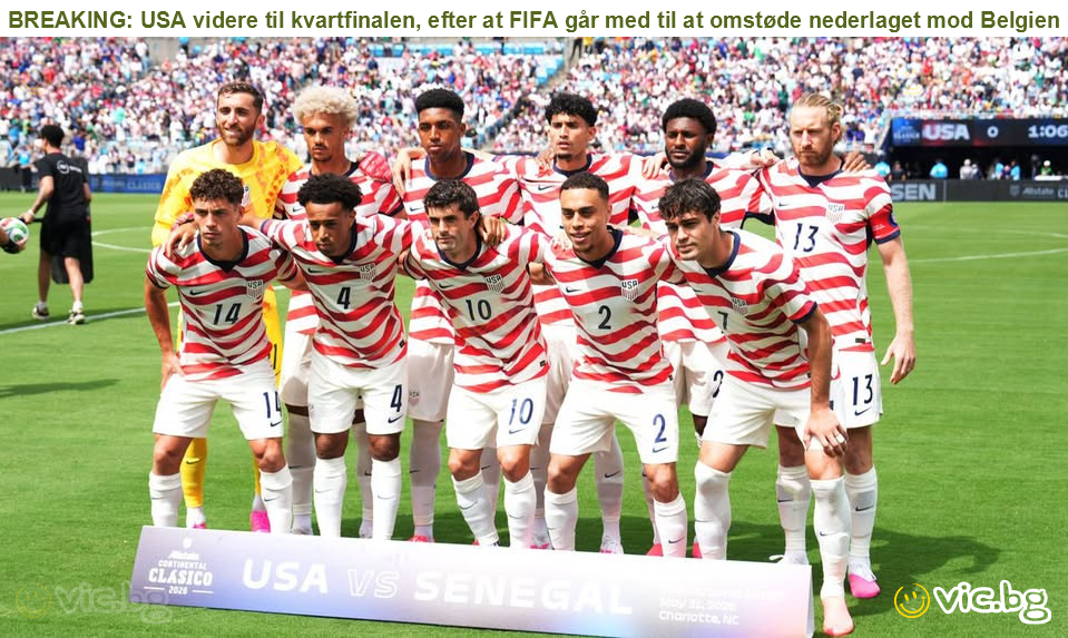 BREAKING: USA videre til kvartfinalen, efter at FIFA går med til at omstøde nederlaget mod Belgien