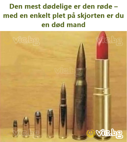 Den mest dødelige er den røde – med en enkelt plet på skjorten er du en død mand