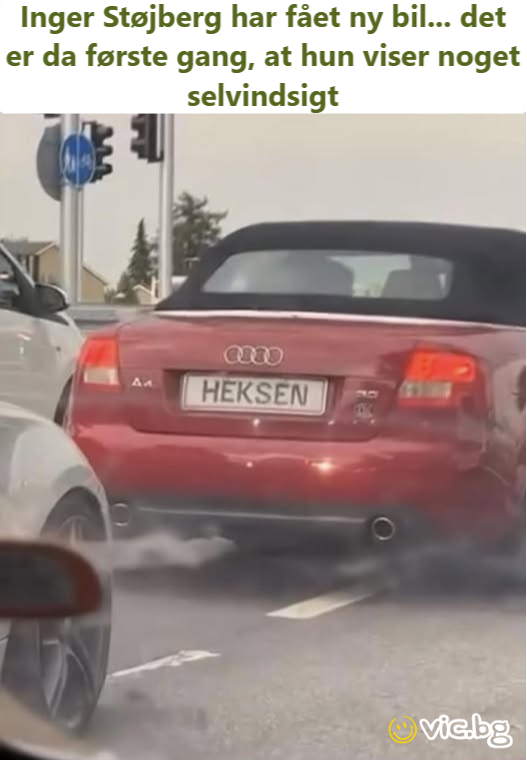Inger Støjberg har fået ny bil. det er da første gang, at hun viser noget selvindsigt